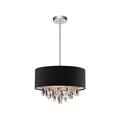 Cwi Lighting 3 Light Drum Shade Chandelier With Chrome Finish 5443P14C (Black)